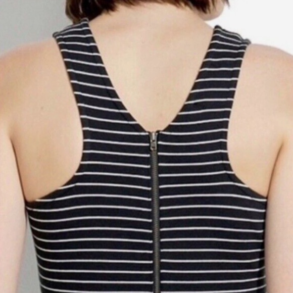 Madewell Pierside Black White Striped A Line Dress Mini Pockets - Size XS - Picture 2 of 13